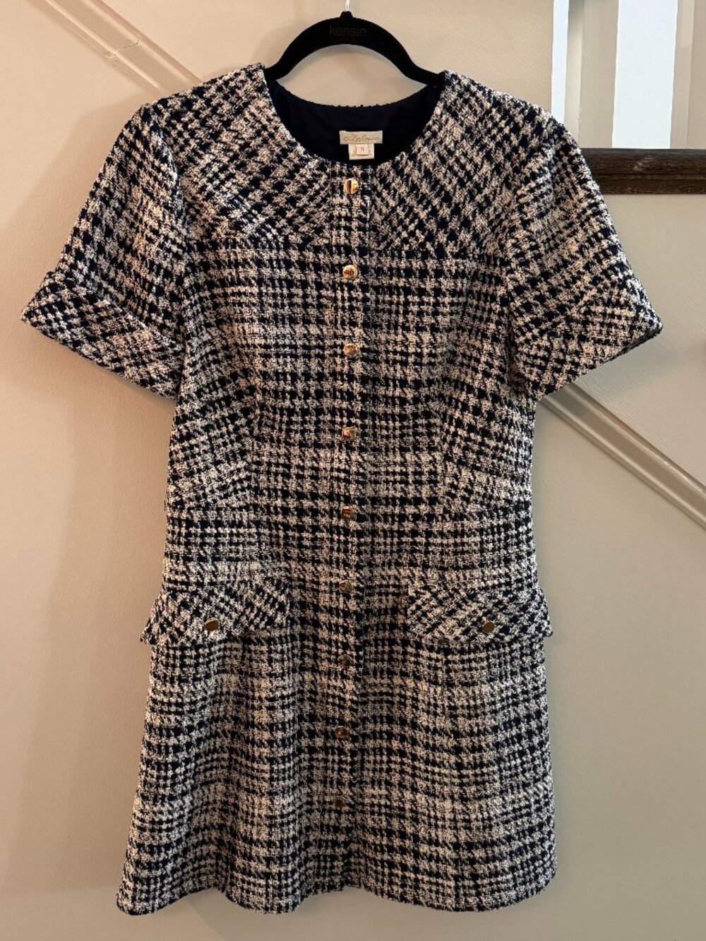 Shsohanna, Blue and White tweed dress